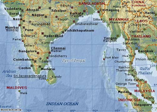 Map of the Bay of Bengal region