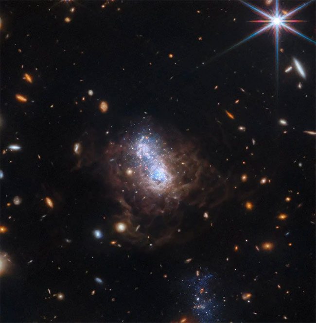 At the center of I Zwicky 18 are two bursts of star formation.