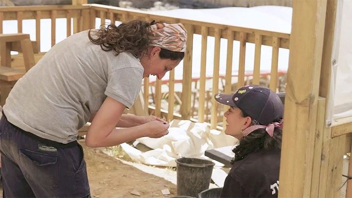 Research team member at the excavation site