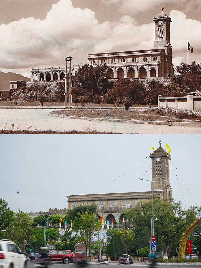 The Cathedral (also known as the Mountain Church) at the roundabout, the center of Nha Trang city.