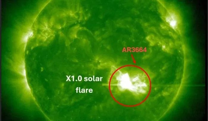 Image of the solar storm.