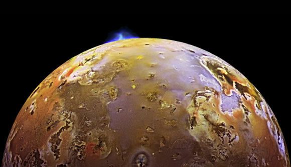  The rugged volcanic surface of Io 