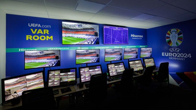 Inside a VAR room.