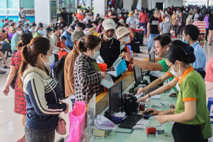 Patients waiting for a check-up at Ho Chi Minh City Oncology Hospital, facility 2, Thu Duc City, on June 10.