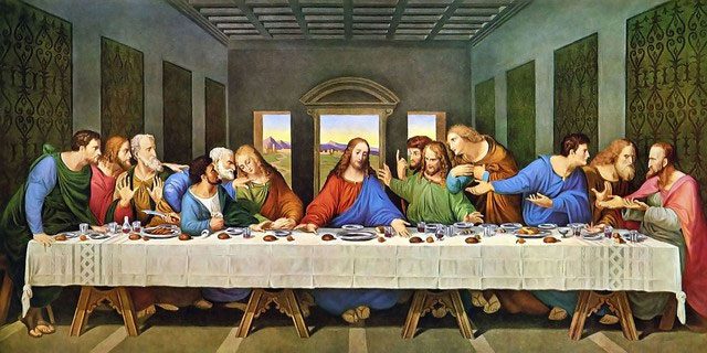 The painting "The Last Supper."