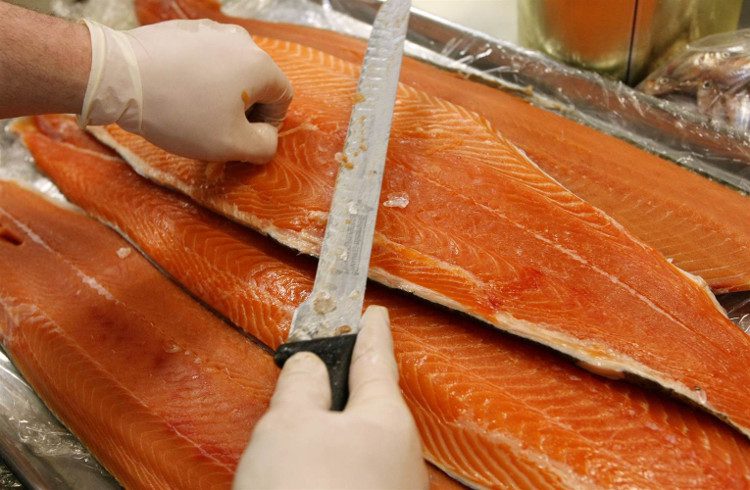 You should not eat more than one meal of farmed salmon per month.