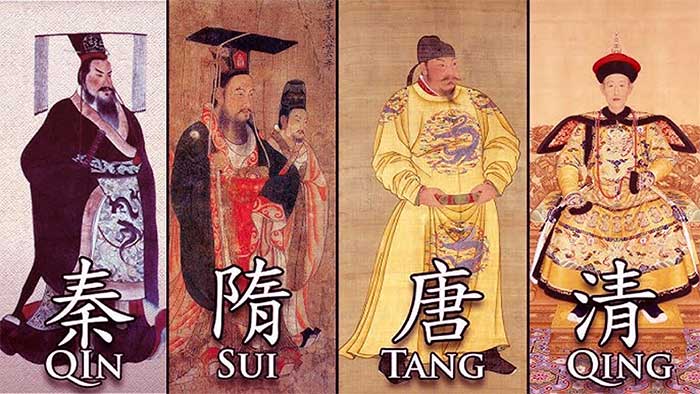 Illustration of emperors from Chinese dynasties.