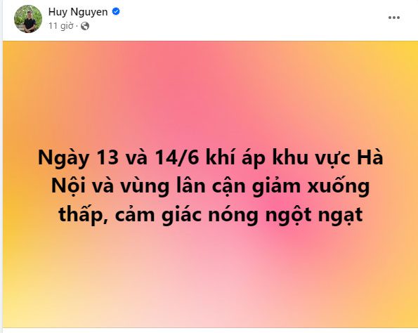 Weather expert Huy Nguyễn's warning.