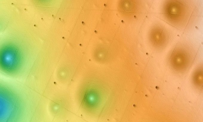 Map of the Sur Crater Field on the seabed.