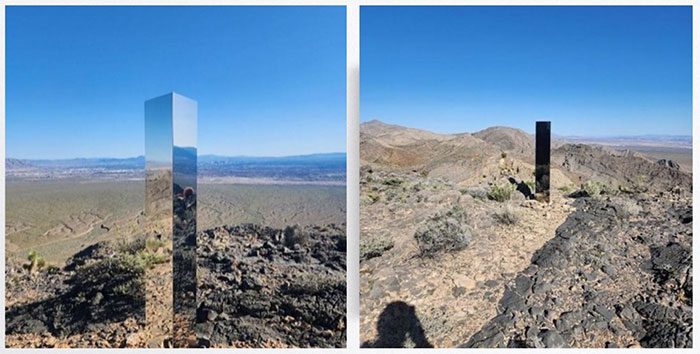 The mysterious monolith in the Nevada desert.