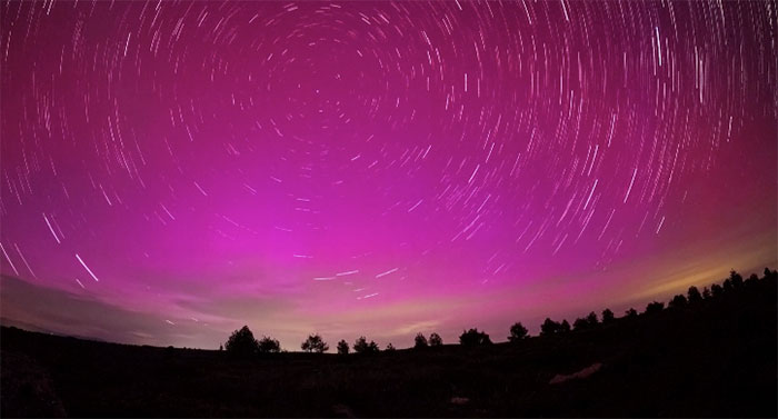 Beautiful aurora image in Palencia, Spain