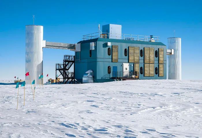 The IceCube Neutrino Observatory conducts large-scale neutrino experiments.