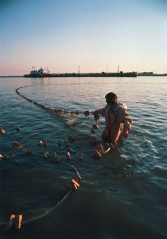 Sturgeon fishing on the Volga River