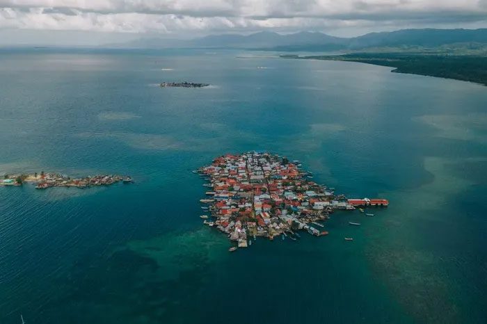 Aerial view of Gardi Sugdub Island (Panama).