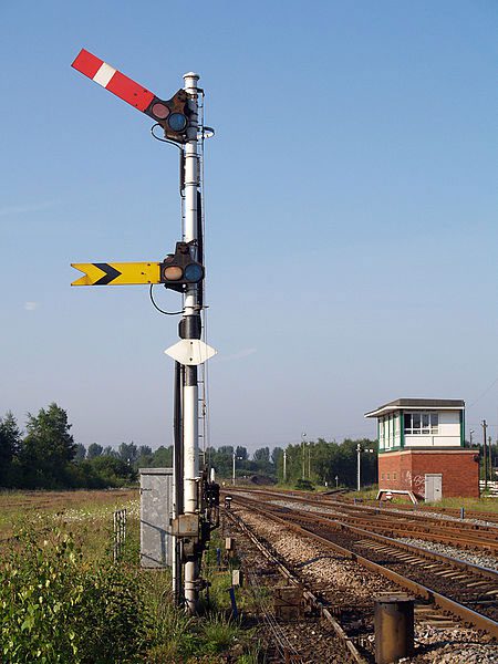 Modern signaling post in the railroad industry