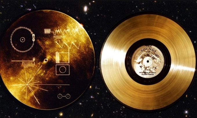 The Golden Record on the Voyager spacecraft.