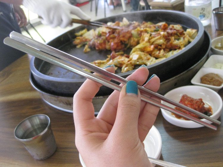 The chopsticks that pose many challenges for foreigners.