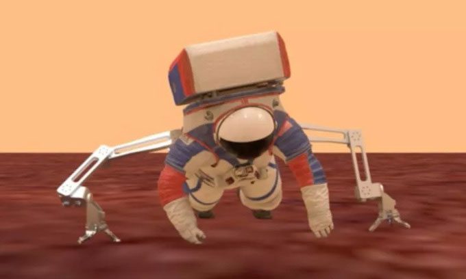 The SuperLimbs system helps astronauts easily stand up after falling on the Moon.