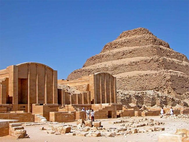 The Step Pyramid of Pharaoh Djoser built in Saqqara