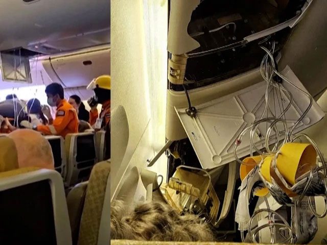 Image from inside the turbulence-affected SIA aircraft