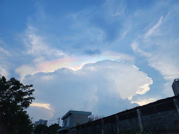 Rainbow clouds viewed from Thu Duc City