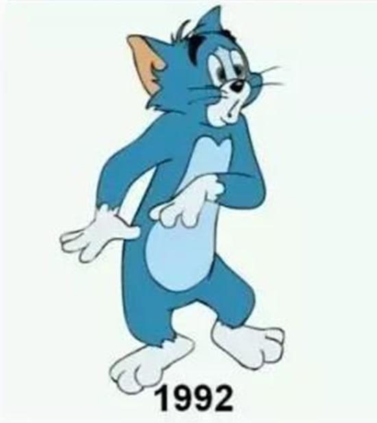 In 1992, Tom was transformed into an image of an adult blue cat.