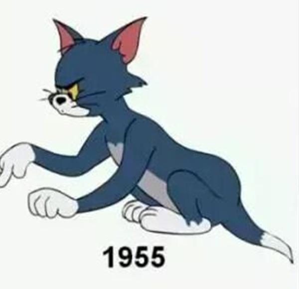 Since 1955, Tom's color gradually became predominantly blue.