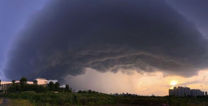 Thunderclouds over Hanoi on June 29.