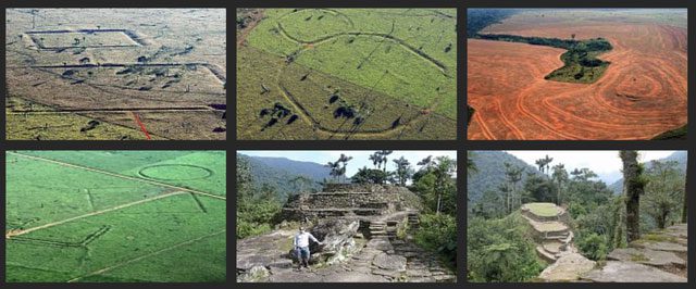 About 450 geoglyphs, mainly in simple geometric shapes - squares