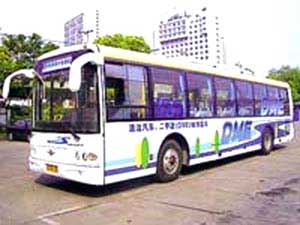 The first bus powered by dimethyl ether fuel designed by a team of experts from the University of Transportation.