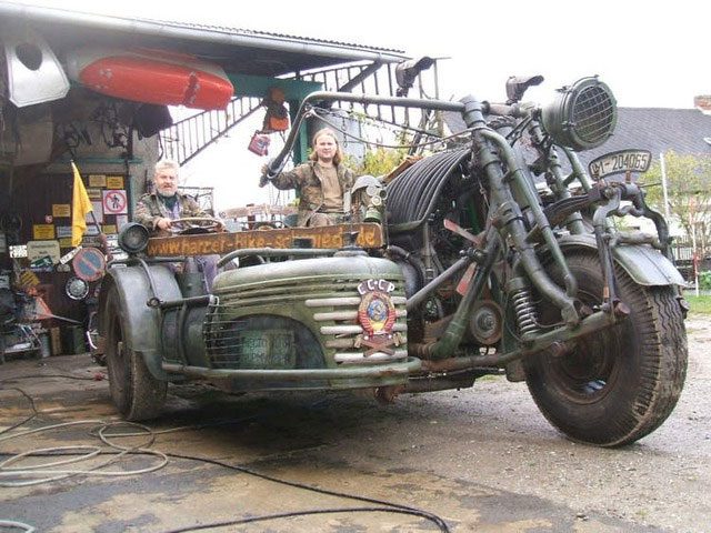 This bike is powered by a powerful V16 engine from an old T-55 tank.