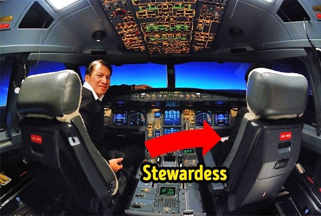 When a pilot needs to use the restroom, a flight attendant will enter the cockpit and wait for the pilot to return.