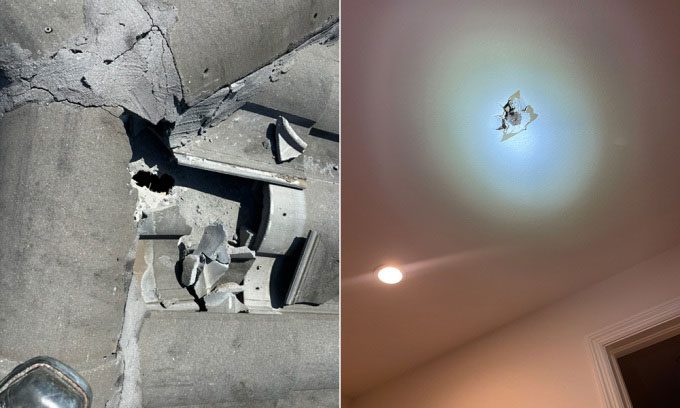 Space debris pierced a residential house.