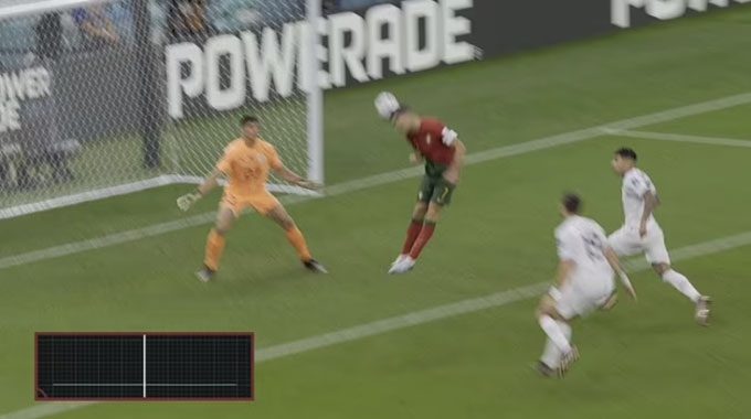 The sensor inside the ball confirms Cristiano Ronaldo did not touch the ball