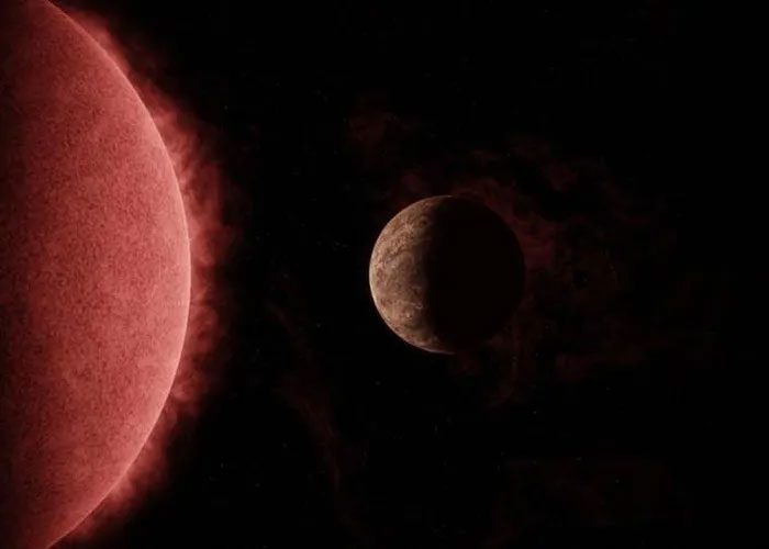 The ultra-cold dwarf star SPECULOOS-3 (left) and its Earth-like planet