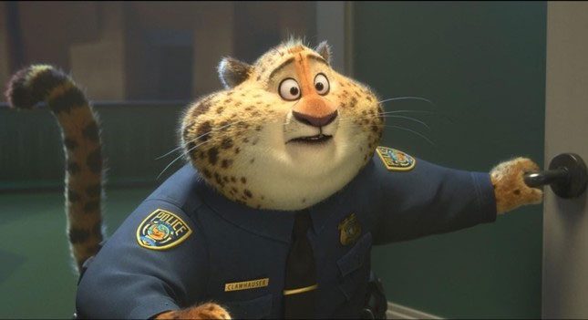 The leopard is said to resemble Officer Clawhauser from Zootopia.