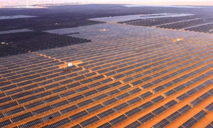 Solar panels in the deserts of China.