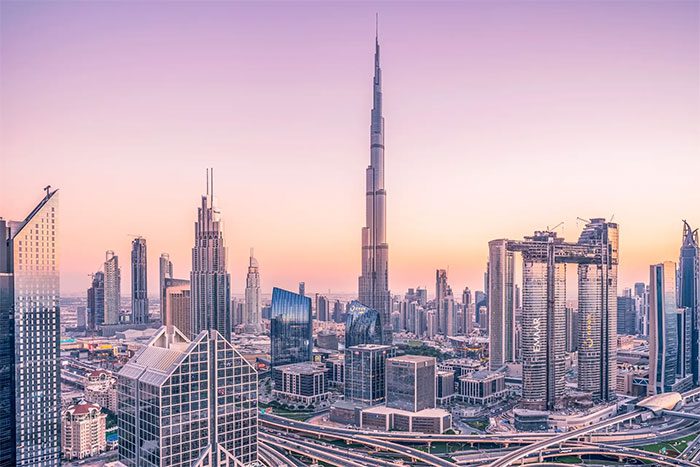 Burj Khalifa designed by Skidmore, Owings & Merrill LLP.