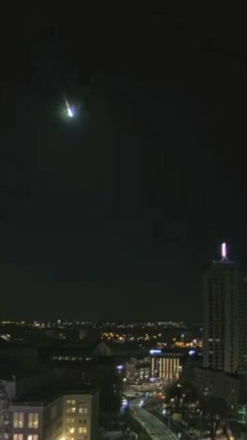 The asteroid plunging into eastern Germany on January 21.