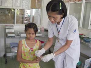Patient Phan Thi Thanh Hai has had diabetes for 11 years