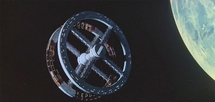 Imaginary space station in the cinematic masterpiece 2001: A Space Odyssey