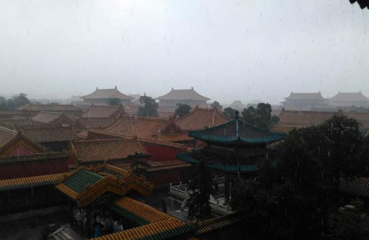 Aerial view of the Forbidden City.