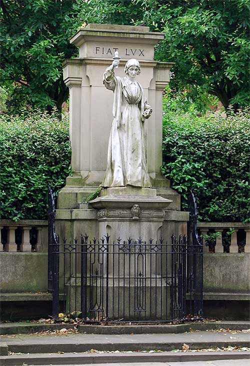 Statue of Florence Nightingale in Derby, England.