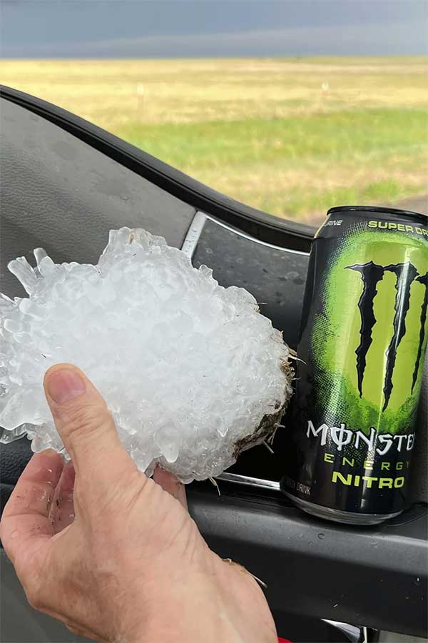 This hailstone is still smaller than those recorded in the U.S. in 2010.