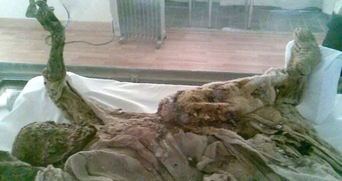 Another 'salt man' mummy on display at the Archaeological Museum in Zanjan.