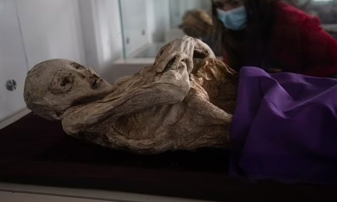 Many mummies in San Bernardo still retain skin tissue and nails.