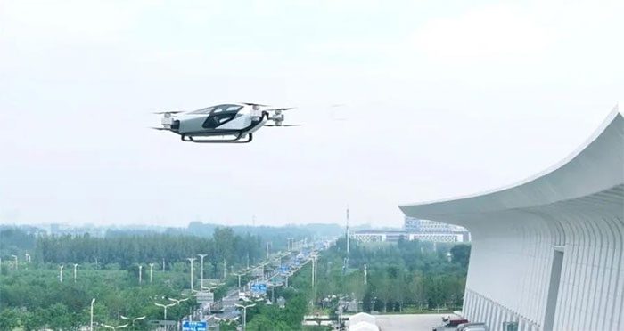 The flight conducted by the X2 flying car at Daxing International Airport Economic Zone in Beijing