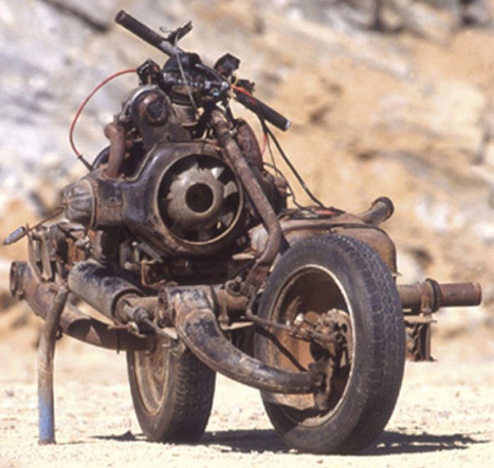 This homemade vehicle helped Emile survive the desert to seek help.