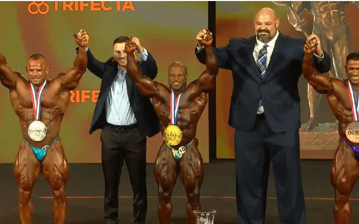 Bodybuilders look small next to Brian Shaw.