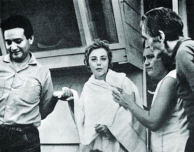 Juliane Koepcke leaving the hospital in Pucallpa to return to Germany.